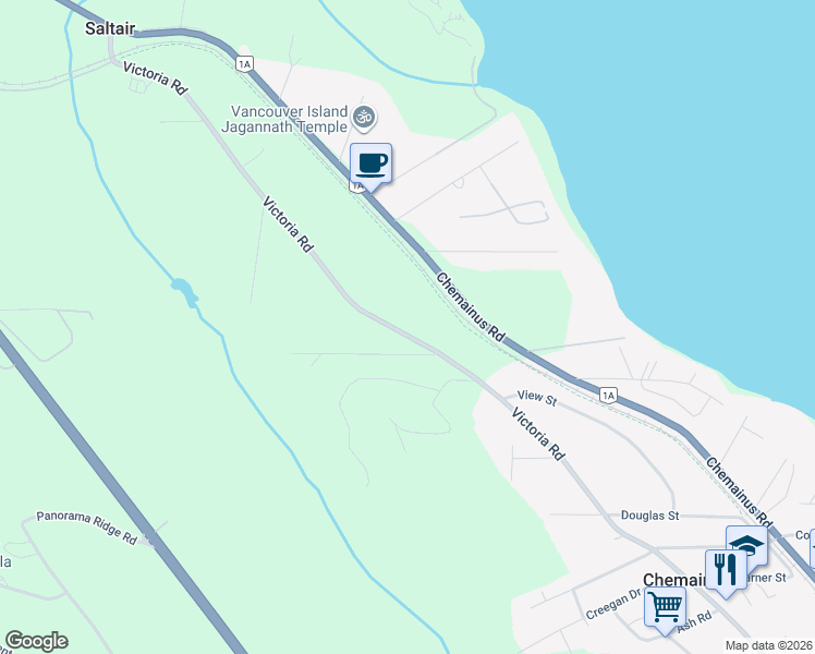 map of restaurants, bars, coffee shops, grocery stores, and more near 10353 Old Victoria Road in Chemainus