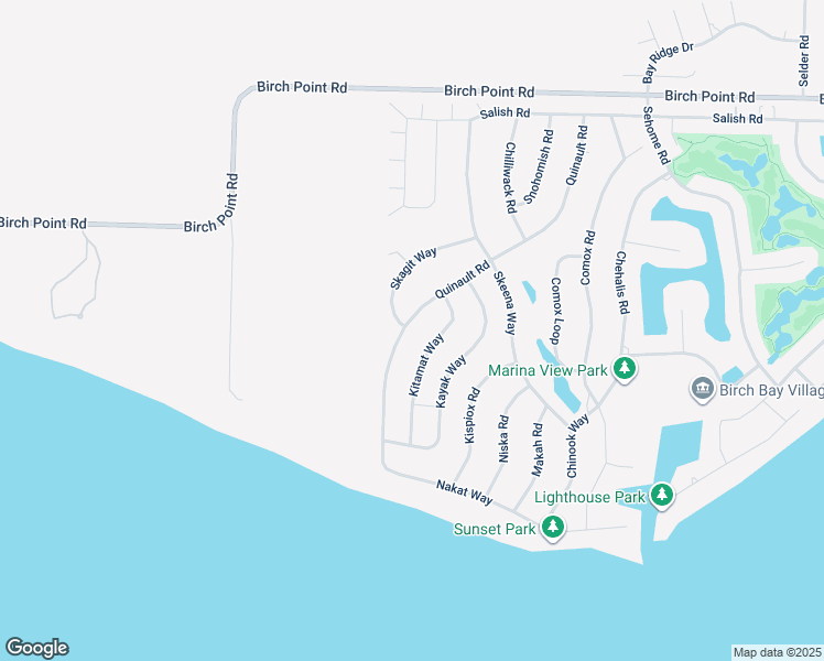 map of restaurants, bars, coffee shops, grocery stores, and more near 8132 Quinault Road in Blaine