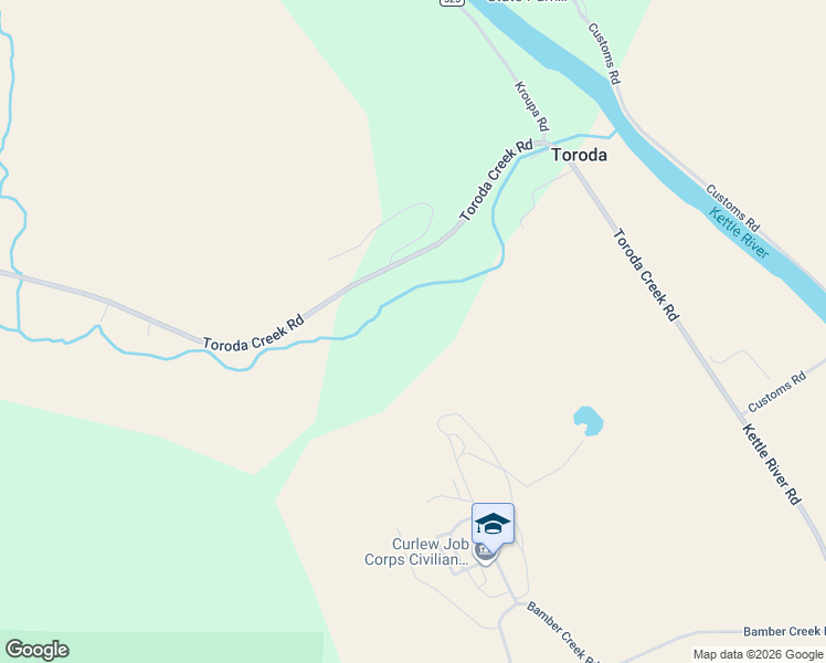 map of restaurants, bars, coffee shops, grocery stores, and more near 99 Toroda Creek Road in Curlew