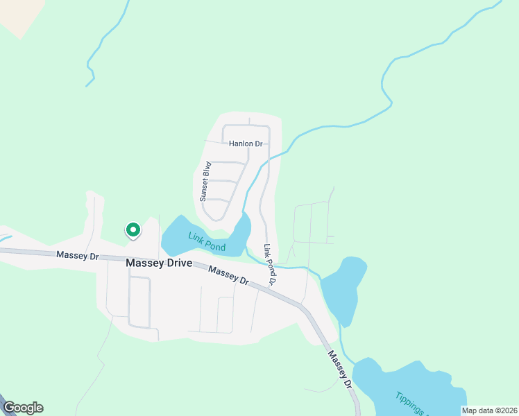 map of restaurants, bars, coffee shops, grocery stores, and more near Link Pond Drive in Massey Drive