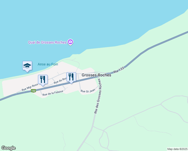 map of restaurants, bars, coffee shops, grocery stores, and more near 184 Rue Monseigneur Ross in Grosses-Roches