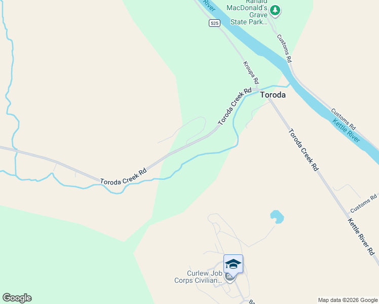 map of restaurants, bars, coffee shops, grocery stores, and more near 99 Toroda Creek Road in Curlew