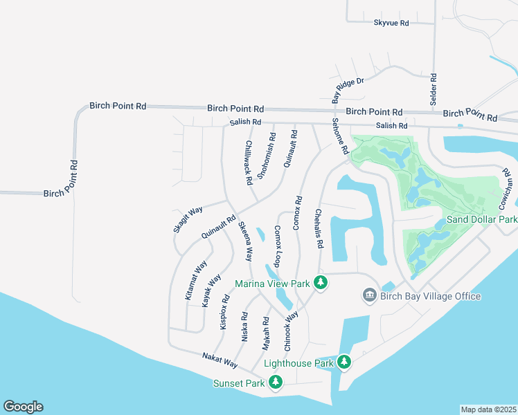 map of restaurants, bars, coffee shops, grocery stores, and more near 8211 Quinault Road in Blaine