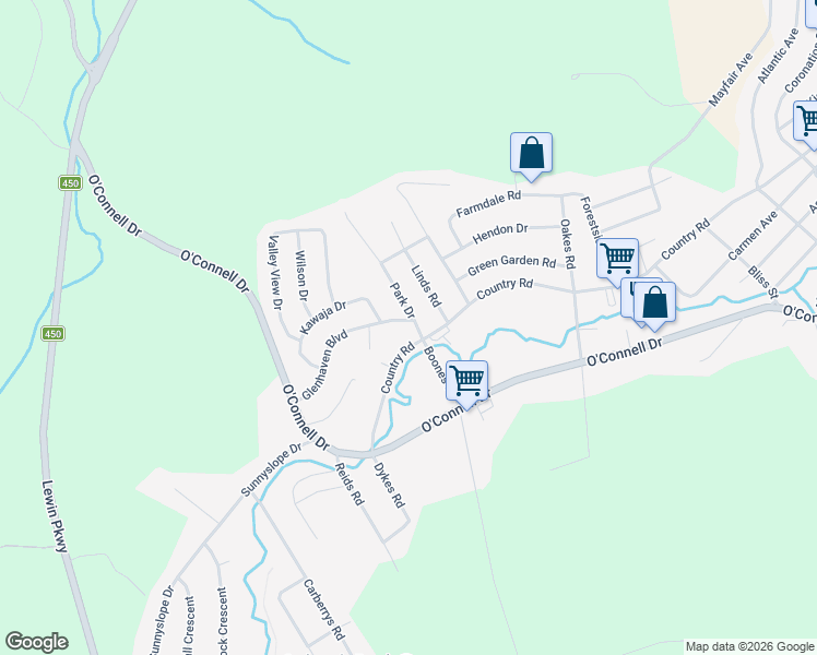 map of restaurants, bars, coffee shops, grocery stores, and more near 3 Park Drive in Corner Brook