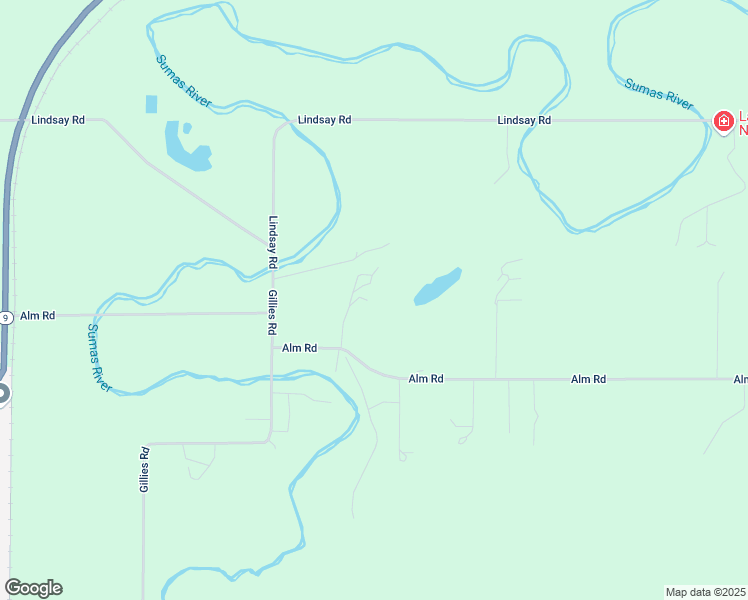 map of restaurants, bars, coffee shops, grocery stores, and more near 3346 Alm Road in Everson