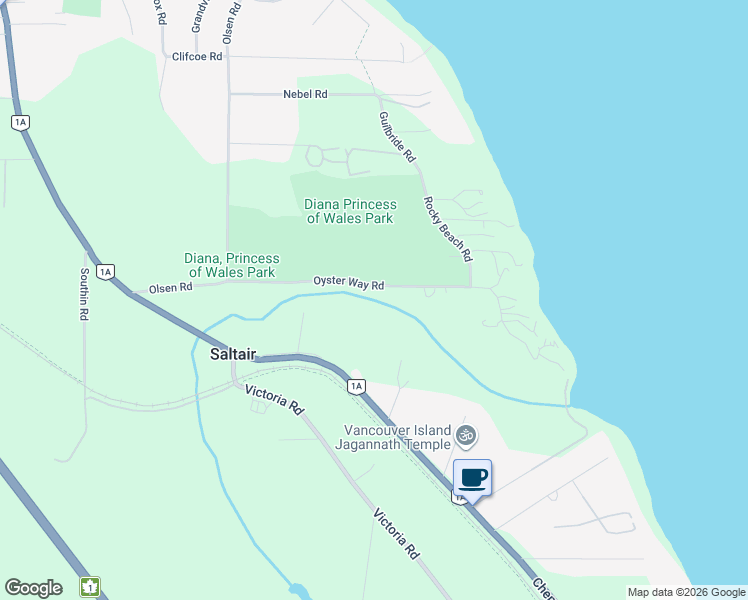 map of restaurants, bars, coffee shops, grocery stores, and more near 3596 Oyster Way Road in Ladysmith
