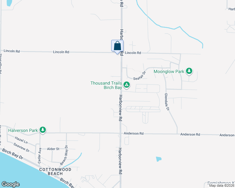 map of restaurants, bars, coffee shops, grocery stores, and more near 8395 Harborview Road in Blaine