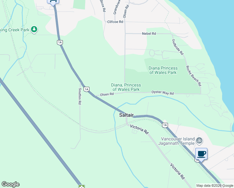 map of restaurants, bars, coffee shops, grocery stores, and more near 10605 Chemainus Road in Ladysmith