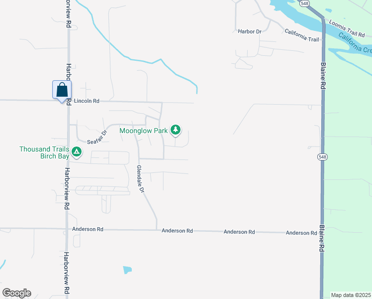 map of restaurants, bars, coffee shops, grocery stores, and more near 4731 Moonglow Place in Blaine