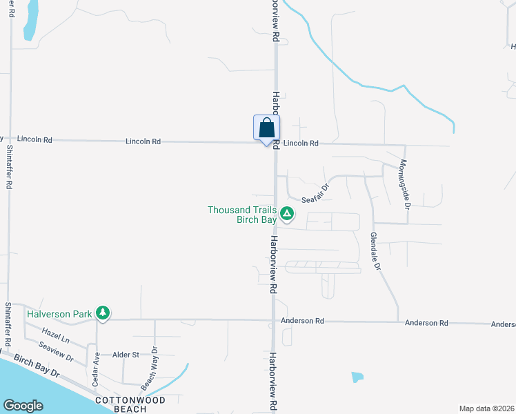map of restaurants, bars, coffee shops, grocery stores, and more near 8427 Harborview Road in Blaine