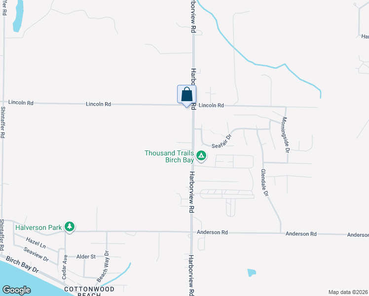 map of restaurants, bars, coffee shops, grocery stores, and more near 8427 Harborview Road in Blaine
