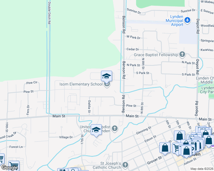map of restaurants, bars, coffee shops, grocery stores, and more near 8461 Benson Road in Lynden