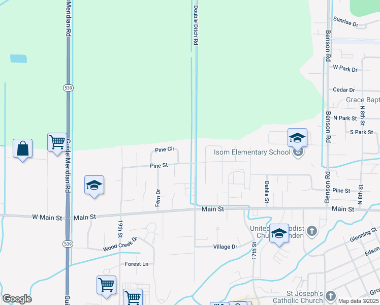 map of restaurants, bars, coffee shops, grocery stores, and more near 8481 Double Ditch Road in Lynden