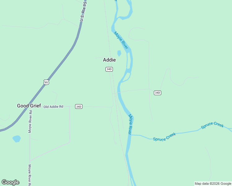 map of restaurants, bars, coffee shops, grocery stores, and more near Old Addie Road in Boundary County