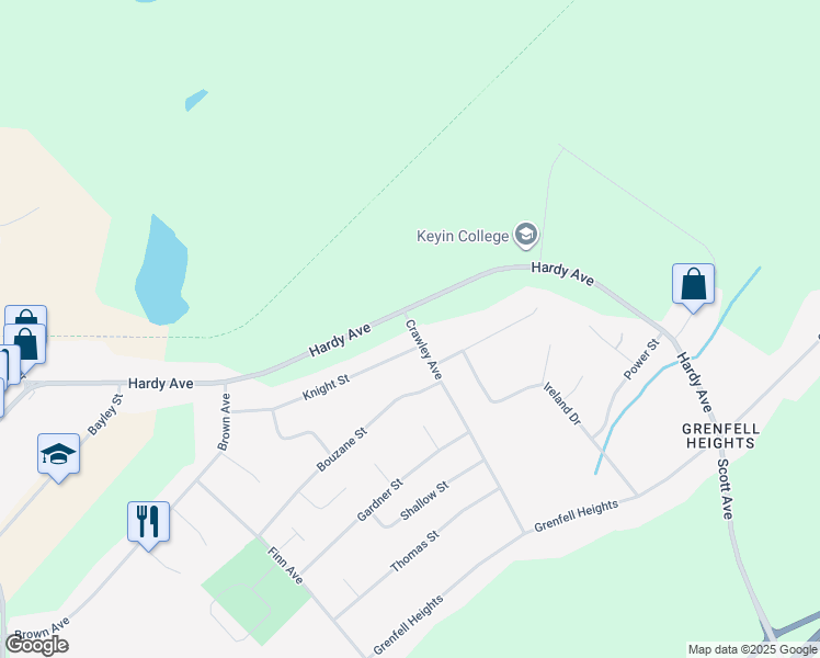 map of restaurants, bars, coffee shops, grocery stores, and more near 48 Hardy Avenue in Grand Falls-Windsor