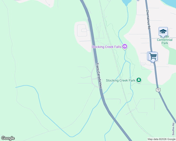 map of restaurants, bars, coffee shops, grocery stores, and more near 10844 Westdowne Road in Ladysmith