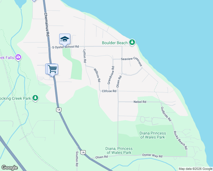 map of restaurants, bars, coffee shops, grocery stores, and more near 10842 Grandview Road in Ladysmith