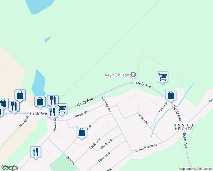 map of restaurants, bars, coffee shops, grocery stores, and more near 48 Hardy Avenue in Grand Falls-Windsor
