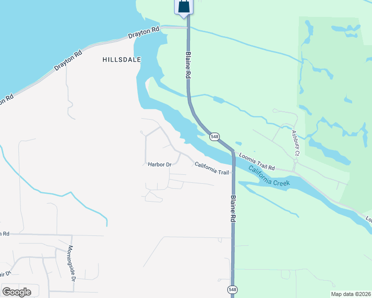 map of restaurants, bars, coffee shops, grocery stores, and more near 4584 California Trail in Blaine