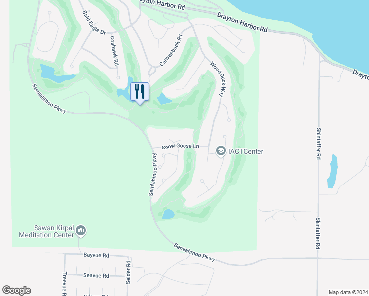 map of restaurants, bars, coffee shops, grocery stores, and more near 8674 Blue Grouse Way in Blaine
