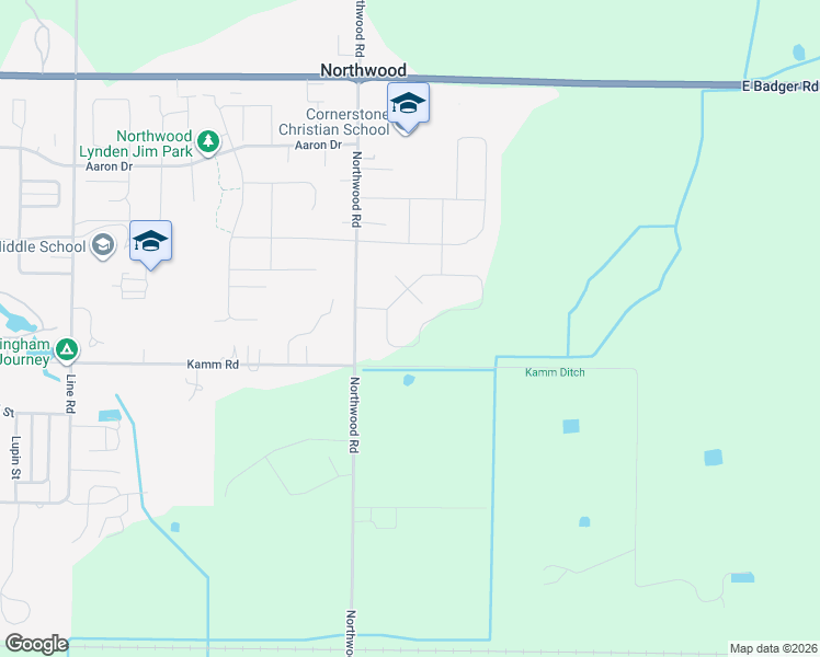 map of restaurants, bars, coffee shops, grocery stores, and more near 1530 Kamm Road in Lynden