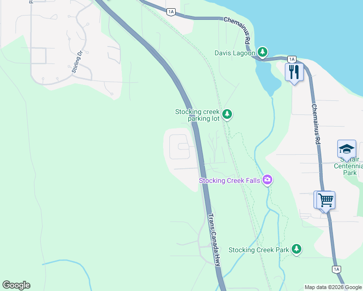 map of restaurants, bars, coffee shops, grocery stores, and more near 10980 Island Highway in Ladysmith