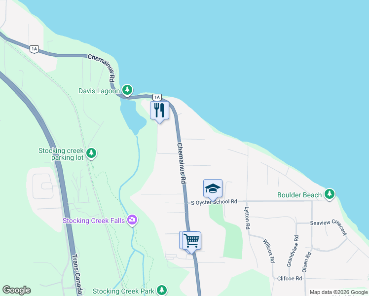 map of restaurants, bars, coffee shops, grocery stores, and more near 11065 Chemainus Road in Ladysmith