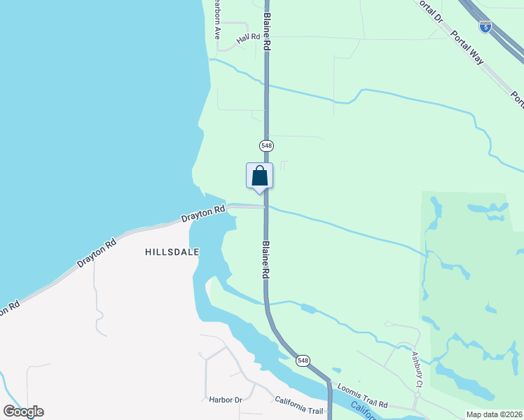 map of restaurants, bars, coffee shops, grocery stores, and more near 4585 Drayton Harbor Road in Blaine