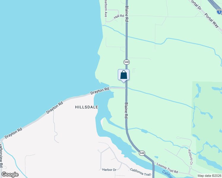 map of restaurants, bars, coffee shops, grocery stores, and more near 4585 Drayton Harbor Road in Blaine