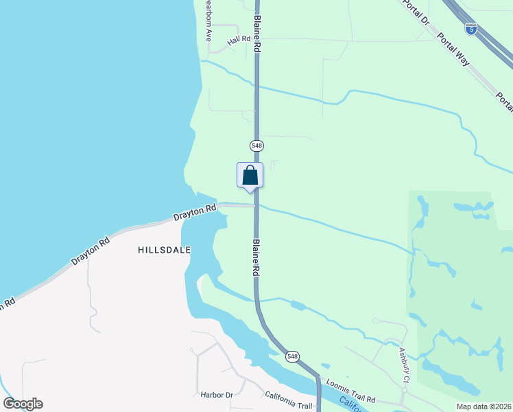 map of restaurants, bars, coffee shops, grocery stores, and more near Blaine Road in Blaine