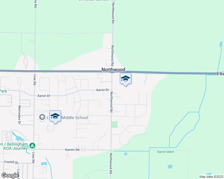 map of restaurants, bars, coffee shops, grocery stores, and more near 2009 Aaron Drive in Lynden