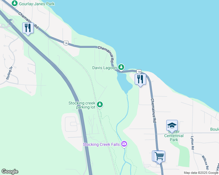 map of restaurants, bars, coffee shops, grocery stores, and more near 11097 Finch Place in Ladysmith