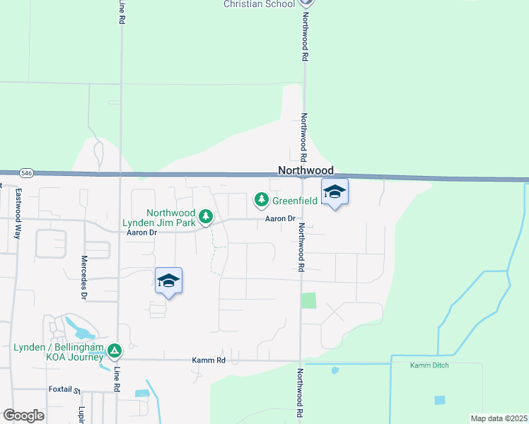 map of restaurants, bars, coffee shops, grocery stores, and more near 2256 Sedge Street in Lynden