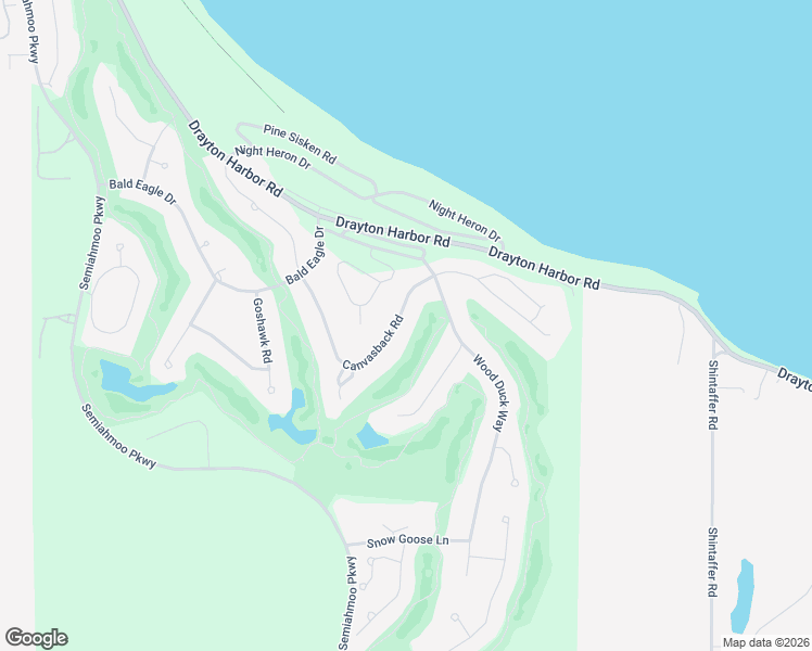 map of restaurants, bars, coffee shops, grocery stores, and more near 5427 Canvasback Road in Blaine