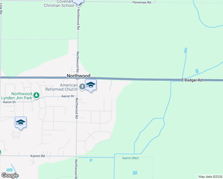 map of restaurants, bars, coffee shops, grocery stores, and more near 1585 East Badger Road in Lynden