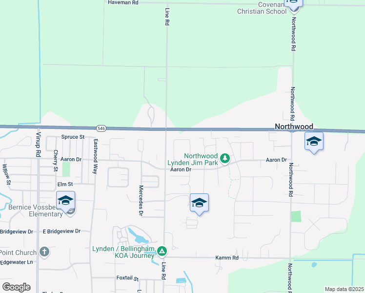 map of restaurants, bars, coffee shops, grocery stores, and more near 1331 East Badger Road in Lynden