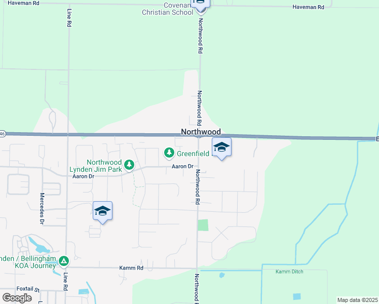 map of restaurants, bars, coffee shops, grocery stores, and more near 8865 Northwood Road in Lynden