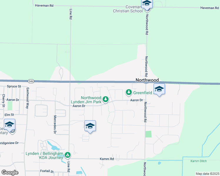 map of restaurants, bars, coffee shops, grocery stores, and more near 2253 Bluestem Street in Lynden