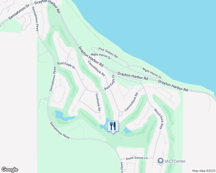 map of restaurants, bars, coffee shops, grocery stores, and more near 5531 Canvasback Road in Blaine