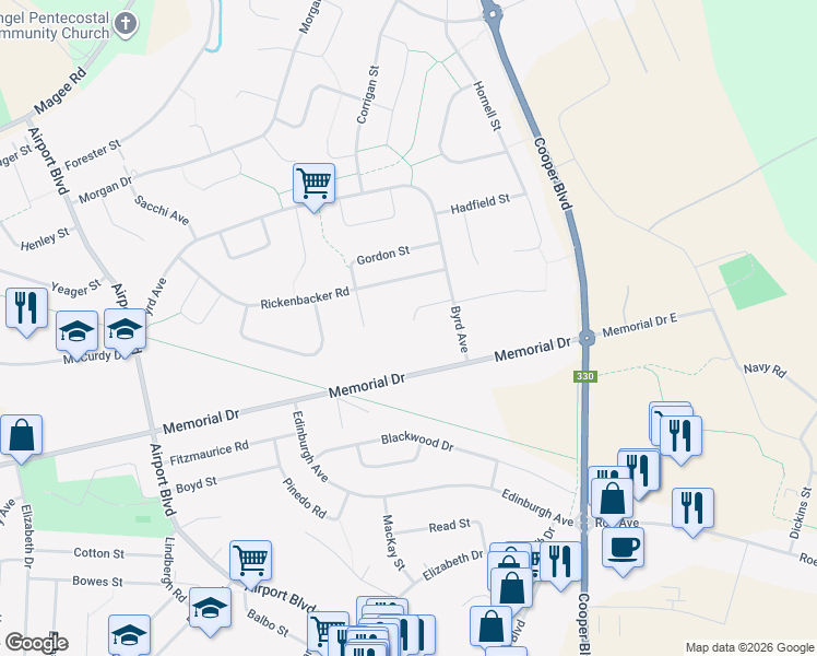 map of restaurants, bars, coffee shops, grocery stores, and more near 11 Marc Garneau Place in Gander