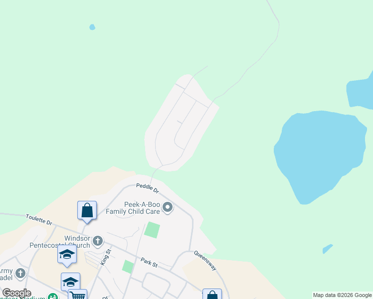 map of restaurants, bars, coffee shops, grocery stores, and more near Caribou Road in Grand Falls-Windsor