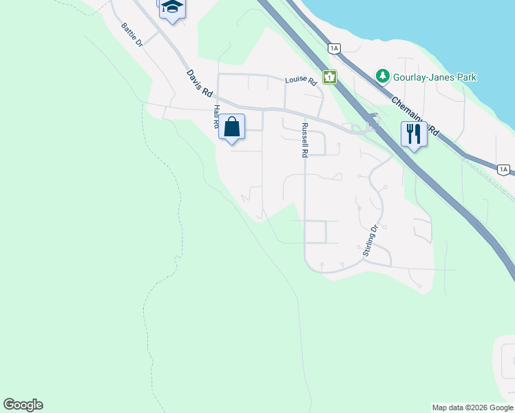 map of restaurants, bars, coffee shops, grocery stores, and more near 846 Craig Road in Ladysmith