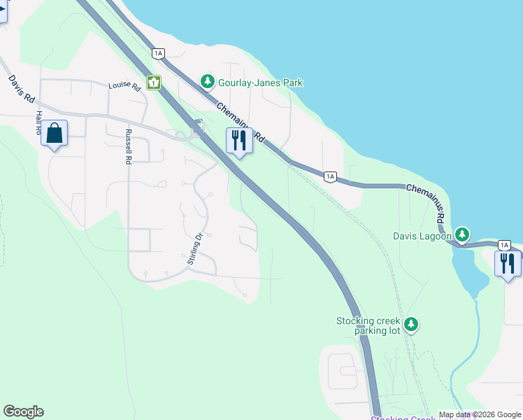 map of restaurants, bars, coffee shops, grocery stores, and more near 630 Farrell Road in Ladysmith