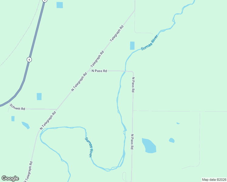 map of restaurants, bars, coffee shops, grocery stores, and more near 9041 North Pass Road in Sumas