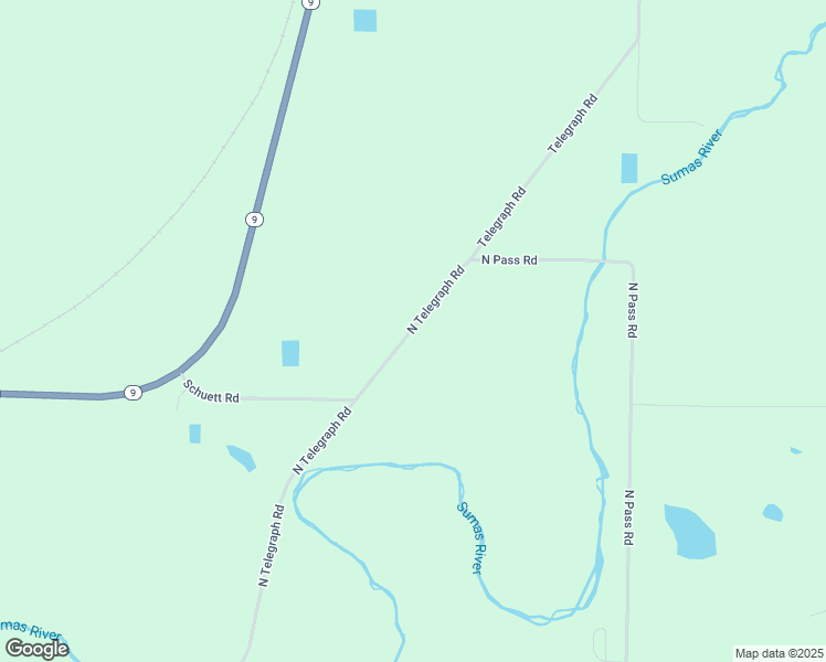 map of restaurants, bars, coffee shops, grocery stores, and more near 8992 Telegraph Road in Sumas