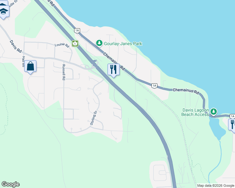map of restaurants, bars, coffee shops, grocery stores, and more near 626 Farrell Road in Ladysmith