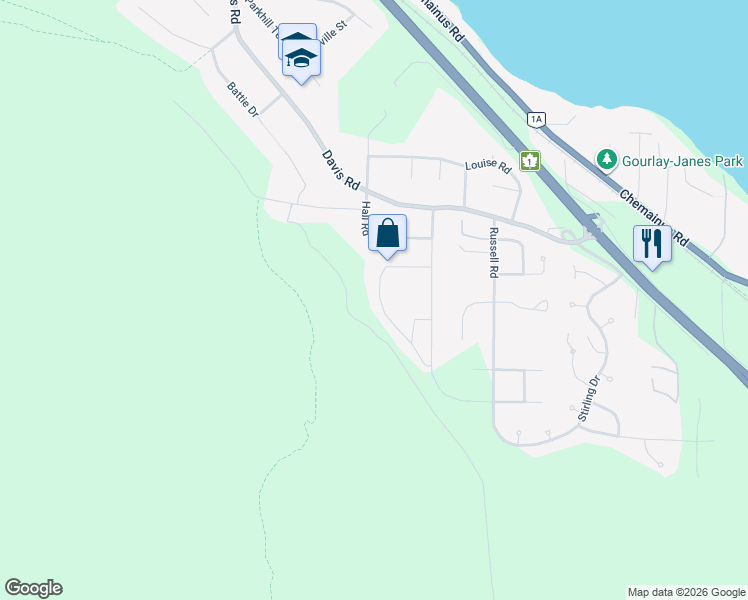 map of restaurants, bars, coffee shops, grocery stores, and more near 824 Craig Road in Ladysmith