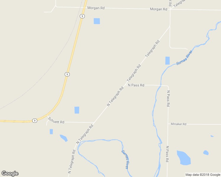 map of restaurants, bars, coffee shops, grocery stores, and more near 8989 Telegraph Road in Sumas