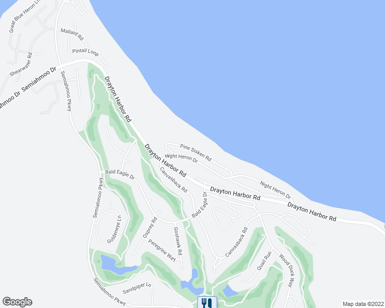 map of restaurants, bars, coffee shops, grocery stores, and more near 5516 Night Heron Drive in Blaine