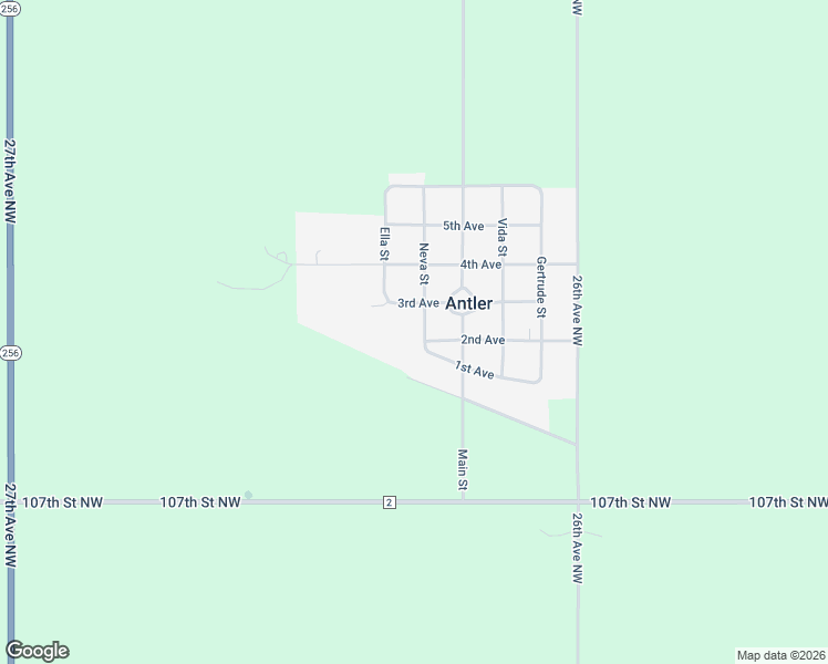 map of restaurants, bars, coffee shops, grocery stores, and more near Neva Street in Antler